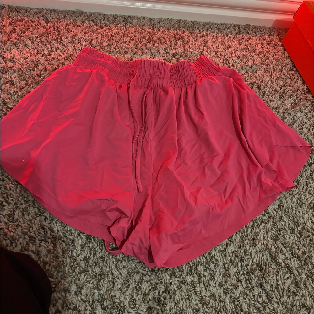 pink flowy shorts